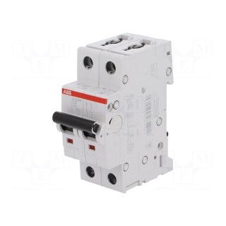 Circuit breaker | 400VAC | Inom: 6A | Poles: 2 | DIN | Charact: C | 10kA