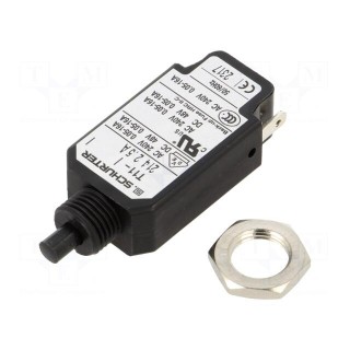 Circuit breaker | Urated: 240VAC | 48VDC | 0.1A | SPST | Poles: 1 | screw