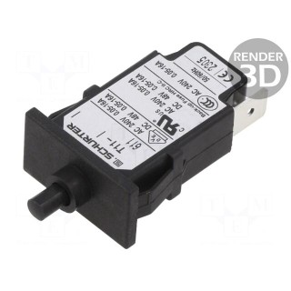 Circuit breaker | Urated: 240VAC | 48VDC | 11A | SPST | Poles: 1 | SNAP-IN