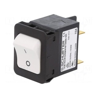 Circuit breaker | Urated: 240VAC | 60VDC | 15A | DPST | 34x26mm | MCB