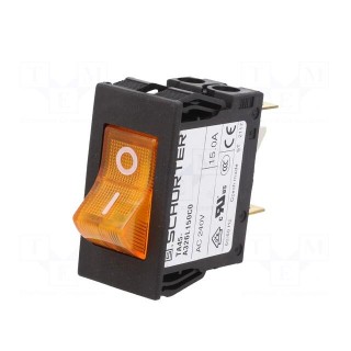 Circuit breaker | Urated: 240VAC | 60VDC | 15A | DPST | Poles: 2 | SNAP-IN