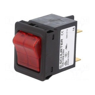 Circuit breaker | Urated: 240VAC | 60VDC | 1A | DPST | Poles: 2 | SNAP-IN