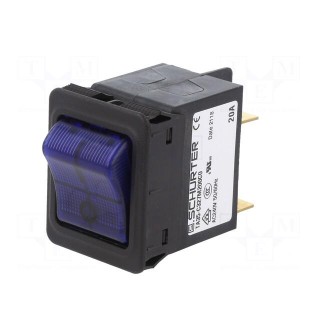 Circuit breaker | Urated: 240VAC | 60VDC | 20A | DPST | Poles: 2 | SNAP-IN