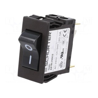 Circuit breaker | Urated: 240VAC | 60VDC | 20A | DPST | Poles: 2 | SNAP-IN