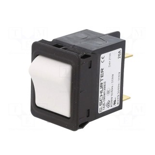 Circuit breaker | Urated: 240VAC | 60VDC | 20A | DPST | Poles: 2 | SNAP-IN