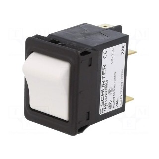 Circuit breaker | Urated: 240VAC | 60VDC | 20A | DPST | Poles: 2 | SNAP-IN