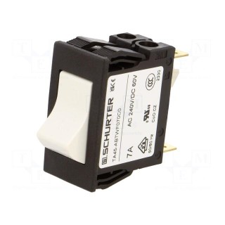 Circuit breaker | Urated: 240VAC | 60VDC | 7A | DPST | Poles: 2 | SNAP-IN