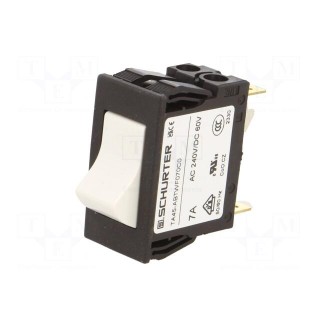 Circuit breaker | Urated: 240VAC | 60VDC | 7A | DPST | Poles: 2 | SNAP-IN