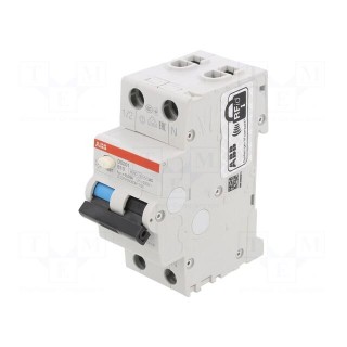 RCBO breaker | Inom: 10A | Ires: 30mA | Poles: 1+N | 230VAC | IP20 | DS200