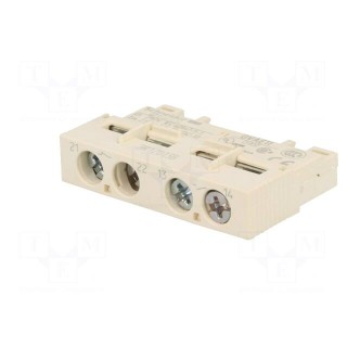 Auxiliary contacts | NO + NC | front | Leads: screw terminals