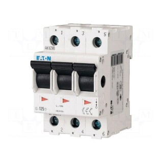Switch-disconnector | Poles: 3 | for DIN rail mounting | 125A | IS