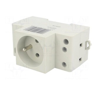 E-type socket | 230VAC | 10A | for DIN rail mounting