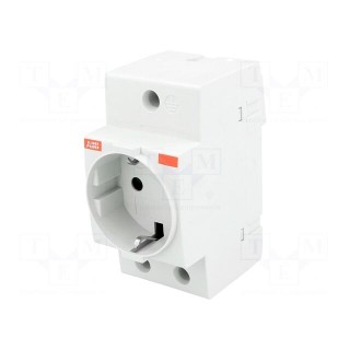 F-type socket | 250VAC | 16A | for DIN rail mounting