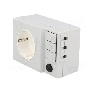 F-type socket | 250VAC | 6.3A | IP20 | for DIN rail mounting
