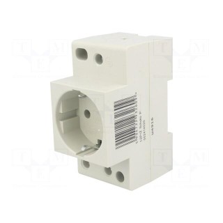 F-type socket (Schuko) | 230VAC | 10A | for DIN rail mounting