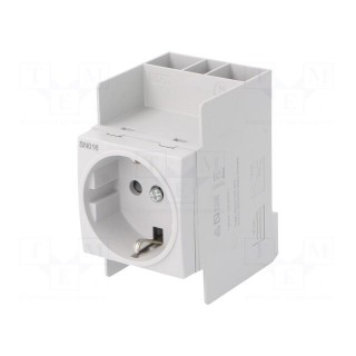 F-type socket (Schuko) | 230VAC | 16A | for DIN rail mounting