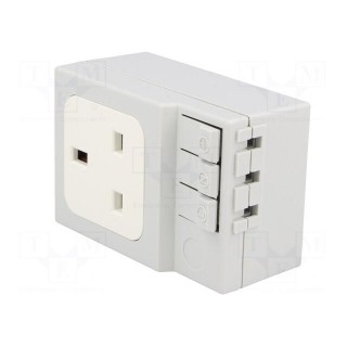 G-type socket | 250VAC | 13A | IP20 | for DIN rail mounting