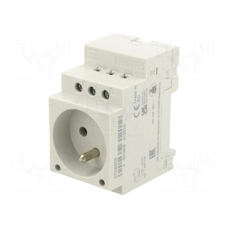 Module: power socket | 230VAC | 16A | for DIN rail mounting