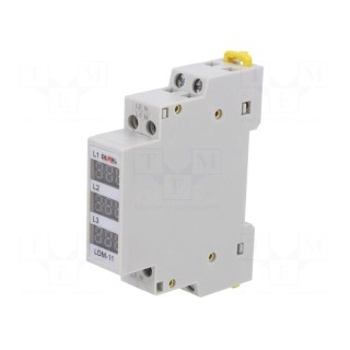 Module: voltage indicator | 3x80÷500VAC | IP20 | 90x17.5x66mm | LDM