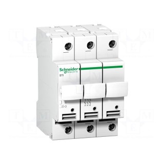 Poles: 3 | 500VAC | for DIN rail mounting | 10x38mm