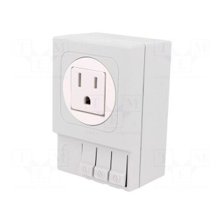USA-type socket | 120VAC | 15A | IP20 | for DIN rail mounting