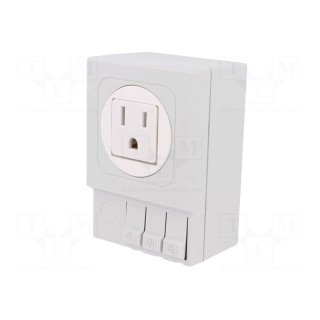 USA-type socket | 120VAC | 15A | IP20 | for DIN rail mounting