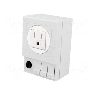 USA-type socket | 120VAC | 6.3A | IP20 | for DIN rail mounting