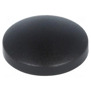 Button | round | black | plastic