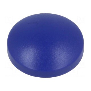 Button | round | blue | plastic