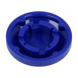 Button | round | blue | plastic