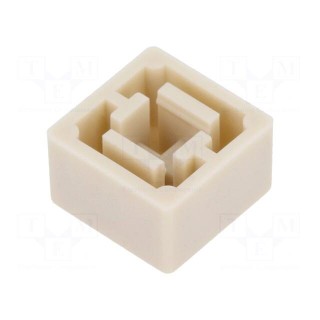 Button | push-in | 5.5mm | -25÷70°C | square | ivory | 9x9mm