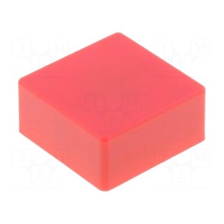 Button | push-in | 5.5mm | -25÷70°C | square | red | 12x12mm