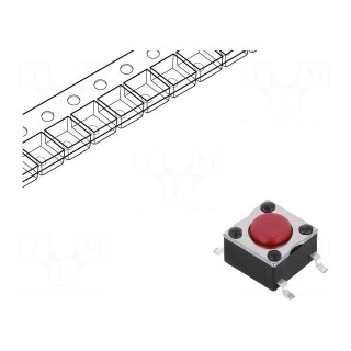 Microswitch TACT | SPST-NO | Pos: 2 | 0.05A/12VDC | SMD | none | 2.5N