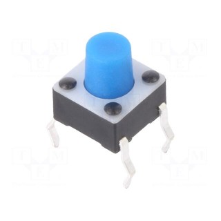 Microswitch TACT | SPST-NO | Pos: 1 | 0.05A/24VDC | THT | none | OFF-(ON)