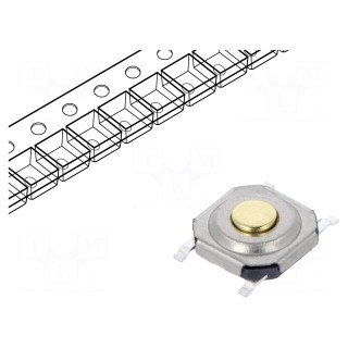 Microswitch TACT | SPST-NO | Pos: 2 | 0.05A/12VDC | SMT | 3.2N | 3.4mm