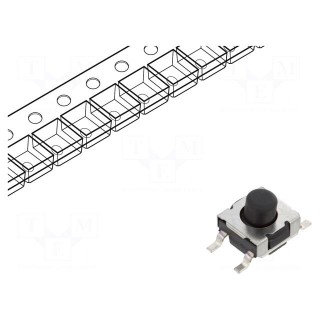 Microswitch TACT | SPST-NO | Pos: 2 | 0.03125A/32VDC | SMT | 5.25mm