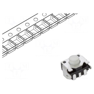Microswitch TACT | SPST-NO | Pos: 2 | 0.05A/12VDC | PCB | none | 1.6N