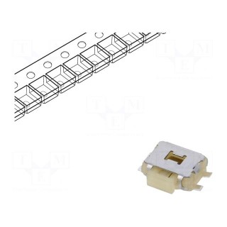 Microswitch TACT | SPST-NO | Pos: 2 | 0.05A/12VDC | SMT | 1.57N | 1mm