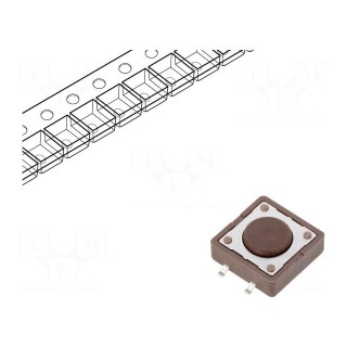 Microswitch TACT | SPST-NO | Pos: 2 | 0.05A/12VDC | SMT | 1.57N | 4.3mm