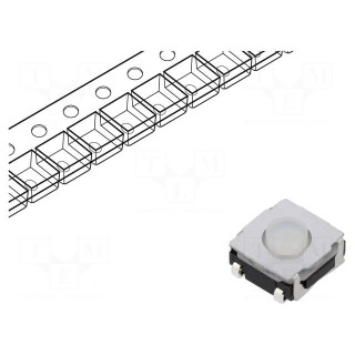 Microswitch TACT | SPST-NO | Pos: 2 | 0.05A/12VDC | SMT | 1.77N | 3.5mm