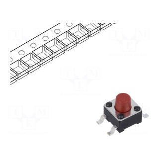 Microswitch TACT | SPST-NO | Pos: 2 | 0.05A/12VDC | SMT | 2.55N | 5mm