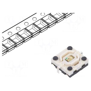 Microswitch TACT | SPST-NO | Pos: 2 | 0.05A/12VDC | SMT | LED | green