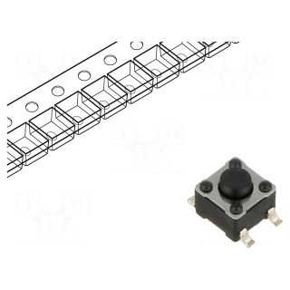 Microswitch TACT | SPST-NO | Pos: 2 | 0.05A/12VDC | SMT | none | 1N | 3.8mm