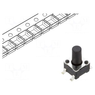 Microswitch TACT | SPST-NO | Pos: 2 | 0.05A/12VDC | SMT | none | 1N | 7mm