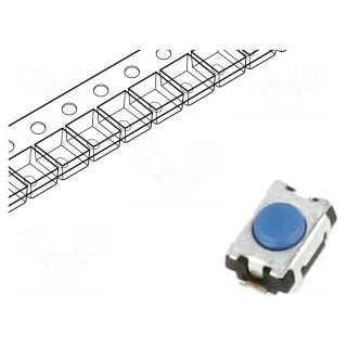 Microswitch TACT | SPST-NO | Pos: 2 | 0.05A/12VDC | SMT | none | 2.5N