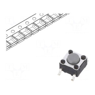 Microswitch TACT | SPST-NO | Pos: 2 | 0.05A/12VDC | SMT | none | 2N | 6x6mm