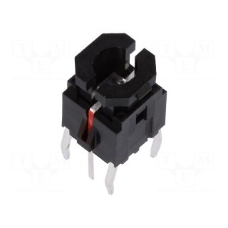 Microswitch TACT | SPST-NO | Pos: 2 | 0.05A/12VDC | THT | LED | red | 1.96N