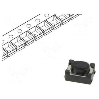 Microswitch TACT | SPST-NO | Pos: 2 | 0.05A/16VDC | SMT | none | 1.6N