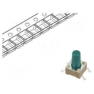 Microswitch TACT | SPST-NO | Pos: 2 | 0.05A/24VDC | none | 1.57N | round