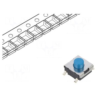 Microswitch TACT | SPST-NO | Pos: 2 | 0.05A/24VDC | SMD | none | 2.55N